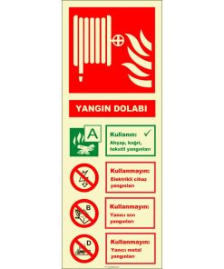 Fosforlu Yangın Dolabı Levhası - Acil Güvenlik İşareti