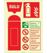 Fosforlu Sulu Yangın Söndürücü Etiketi - Acil Güvenlik Levhası