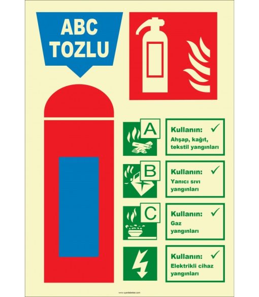 Fosforlu ABC Tozlu Yangın Söndürücü - Acil Durum Güvenliği