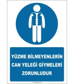 Yüzme Bilmeyenler İçin Can Yeleği İşareti/Levhası Satın Al
