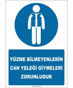 Yüzme Bilmeyenler İçin Can Yeleği İşareti/Levhası Satın Al