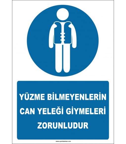 Yüzme Bilmeyenler İçin Can Yeleği İşareti/Levhası Satın Al