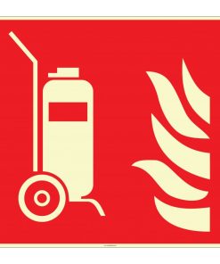 Fosforlu Tekerlekli Yangın Söndürücü İşareti ve Etiketi