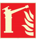 Fosforlu Yangın Su Monitörü İşareti Levhası/Etiketi: Acil Güvenlik