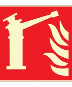 Fosforlu Yangın Su Monitörü İşareti Levhası/Etiketi: Acil Güvenlik