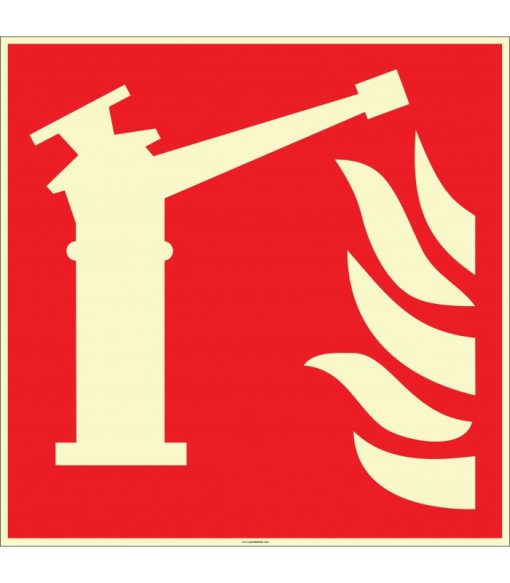 Fosforlu Yangın Su Monitörü İşareti Levhası/Etiketi: Acil Güvenlik