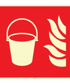 Fosforlu Yangın Kovası İşareti Levhası: Acil Güvenlik Etiketi