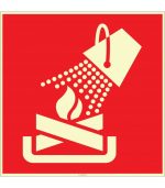 Fosforlu Yangın Kovası İşareti/Levhası - Acil Güvenlik Etiketi