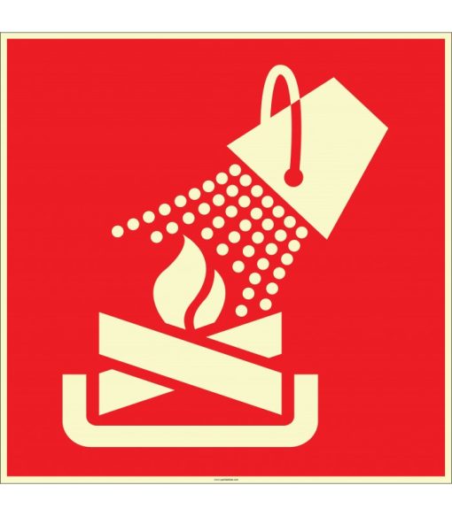 Fosforlu Yangın Kovası İşareti/Levhası - Acil Güvenlik Etiketi