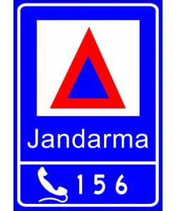 Jandarma İhbar Hattı (Alo 156) Trafik Levhası - Güvenlik Tabelası