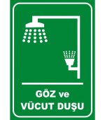 Göz ve Vücut Duşu Levhası | Acil Güvenlik ve Yıkama İstasyonu