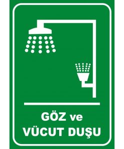 Göz ve Vücut Duşu Levhası | Acil Güvenlik ve Yıkama İstasyonu