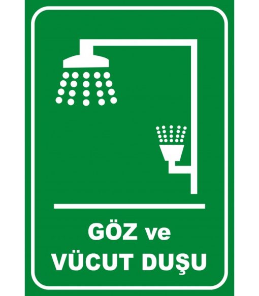 Göz ve Vücut Duşu Levhası | Acil Güvenlik ve Yıkama İstasyonu