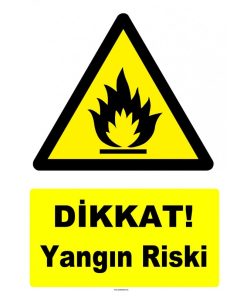 Dikkat: Yüksek Yangın Riski Uyarısı Levhası Satın Al