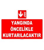 Yangında Öncelikle Kurtarılacaklar İşareti Levhası Etiketi