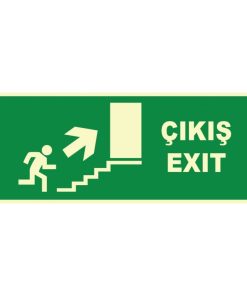 Fosforlu Acil Çıkış/Exit Merdiven Yönlendirme Levhası