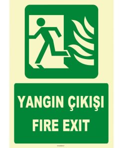 Fosforlu Yangın Çıkışı / Fire Exit Levhası - Acil Durum Tabelası