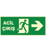 Fosforlu Acil Çıkış Levhası: Güvenlik İçin Sağa Yönlendirme