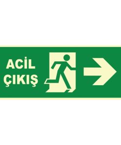 Fosforlu Acil Çıkış Levhası: Güvenlik İçin Sağa Yönlendirme