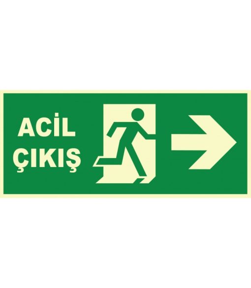 Fosforlu Acil Çıkış Levhası: Güvenlik İçin Sağa Yönlendirme
