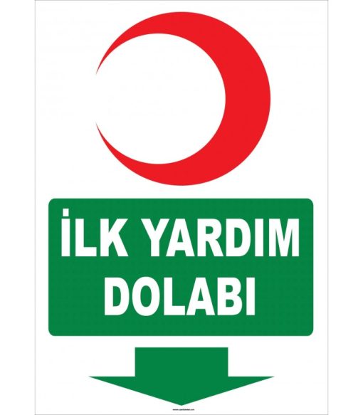 İlk Yardım Dolabı Levhası (Aşağıda Yönlendirme)