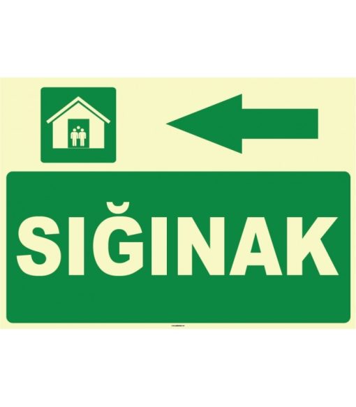 Sığınak Sol Yönlendirme Tabelası: Güvenli ve Acil Çıkış Levhası