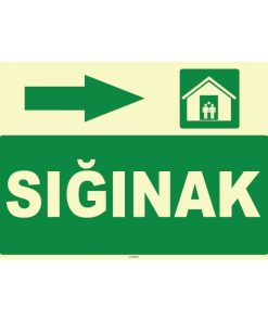 Sığınak İşareti, Sağ Yön Levhası: Acil Durum Tabelası