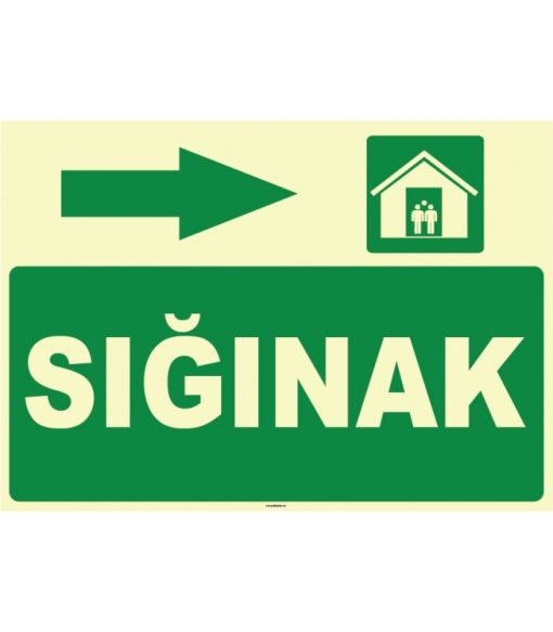 Sığınak İşareti, Sağ Yön Levhası: Acil Durum Tabelası