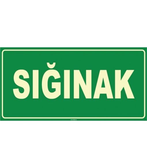 Sığınak Levhası - Acil Durum Sığınağı Güvenlik İşareti