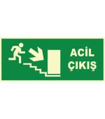 Fosforlu Acil Çıkış Levhası: Güvenlik, Merdivenden Aşağı Yönlendirme