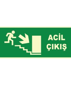 Fosforlu Acil Çıkış Levhası: Güvenlik, Merdivenden Aşağı Yönlendirme