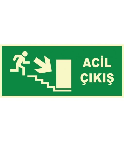 Fosforlu Acil Çıkış Levhası: Güvenlik, Merdivenden Aşağı Yönlendirme
