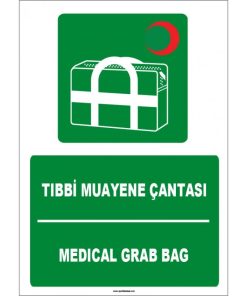 Türkçe İngilizce Tıbbi Muayene Çantası | ISO 7010 İlk Yardım Çantası