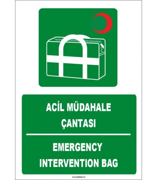 Türkçe İngilizce Acil Müdahale Çantası - Emergency Bag