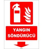 ISO 7010 Yangın Söndürücü İşareti - Aşağı Yön Levhası