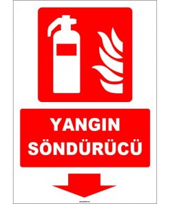 ISO 7010 Yangın Söndürücü İşareti - Aşağı Yön Levhası