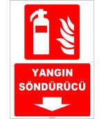 ISO 7010 Yangın Söndürücü Levhası (Aşağı Yön)