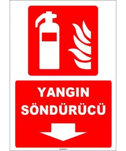 ISO 7010 Yangın Söndürücü Levhası (Aşağı Yön)