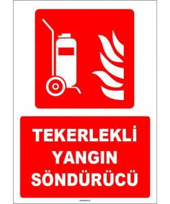 Tekerlekli Yangın Söndürücü - ISO 7010 Güvenlik ve Koruma Levhası