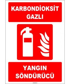 Karbondioksit Gazlı Yangın Söndürücü - ISO 7010 Güvenlik Etiketi