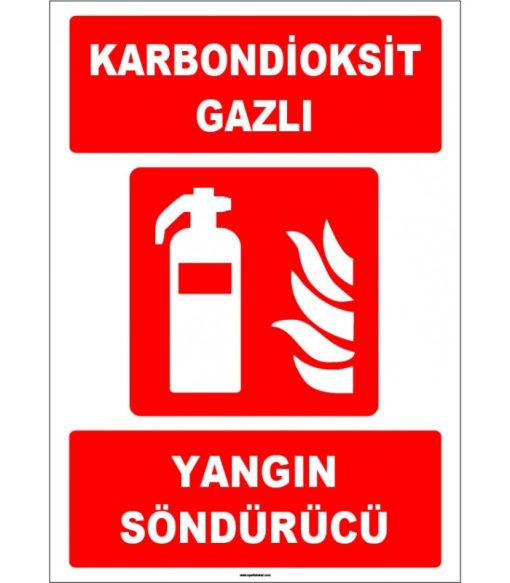 Karbondioksit Gazlı Yangın Söndürücü - ISO 7010 Güvenlik Etiketi