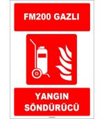 Tekerlekli FM200 Gazlı Yangın Söndürücü - ISO 7010 Onaylı