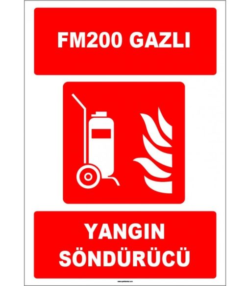 Tekerlekli FM200 Gazlı Yangın Söndürücü - ISO 7010 Onaylı