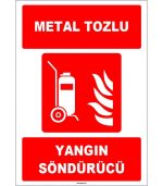 Tekerlekli Metal Tozlu Yangın Söndürücü - ISO 7010 Uyumlu, Güvenli
