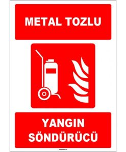 Tekerlekli Metal Tozlu Yangın Söndürücü - ISO 7010 Uyumlu, Güvenli