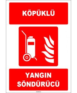 Tekerlekli Köpüklü Yangın Söndürücü - ISO 7010 Güvenlik Etiketi