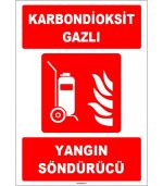 Tekerlekli Karbondioksit Gazlı Yangın Söndürücü - ISO 7010 Uyumlu