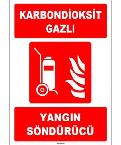 Tekerlekli Karbondioksit Gazlı Yangın Söndürücü - ISO 7010 Uyumlu