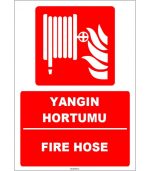 Türkçe İngilizce Yangın Hortumu - Fire Hose Levhası (ISO 7010)