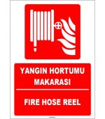 Türkçe İngilizce Yangın Hortumu Makarası (Fire Hose Reel) ISO 7010